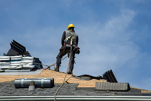 Professional Gutter Installation technician working in Chesterfield, NJ